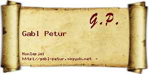 Gabl Petur névjegykártya